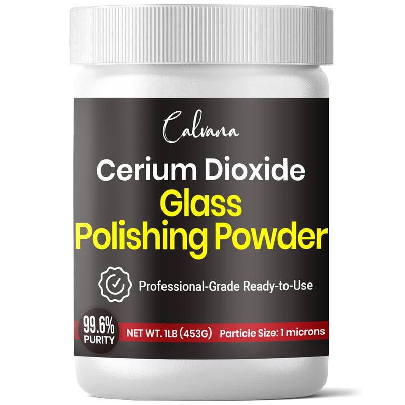 Calvana Cerium Oxide Glass Polishing Powder (1 lb) – Glass Scratch Remover for Car Windows, Restores Clarity and Removes Wiper Marks, Swirls, and Water Spots, 1 Micron - Image 1